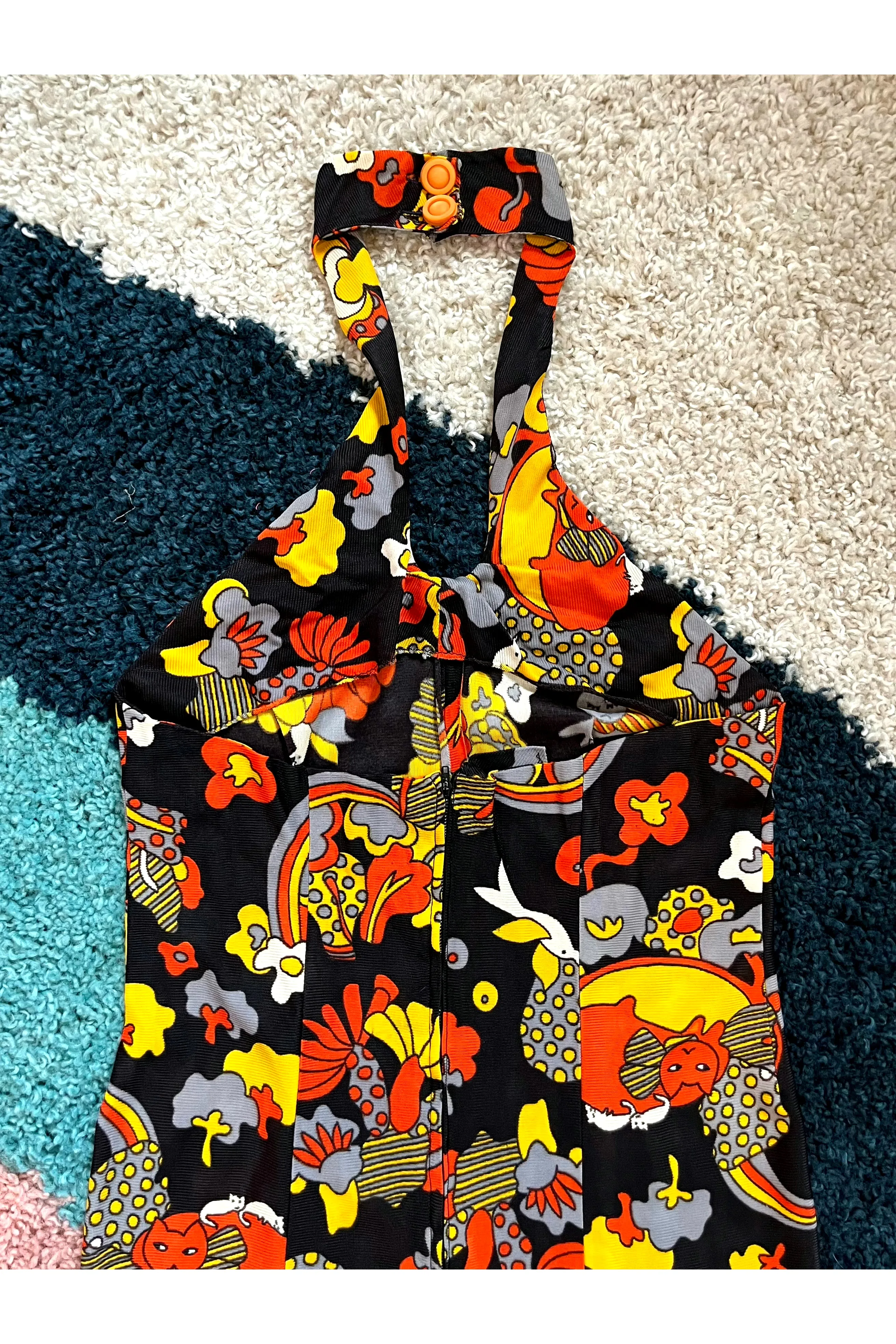Vintage SUPER RARE Cat Mushroom and More Novelty Dress