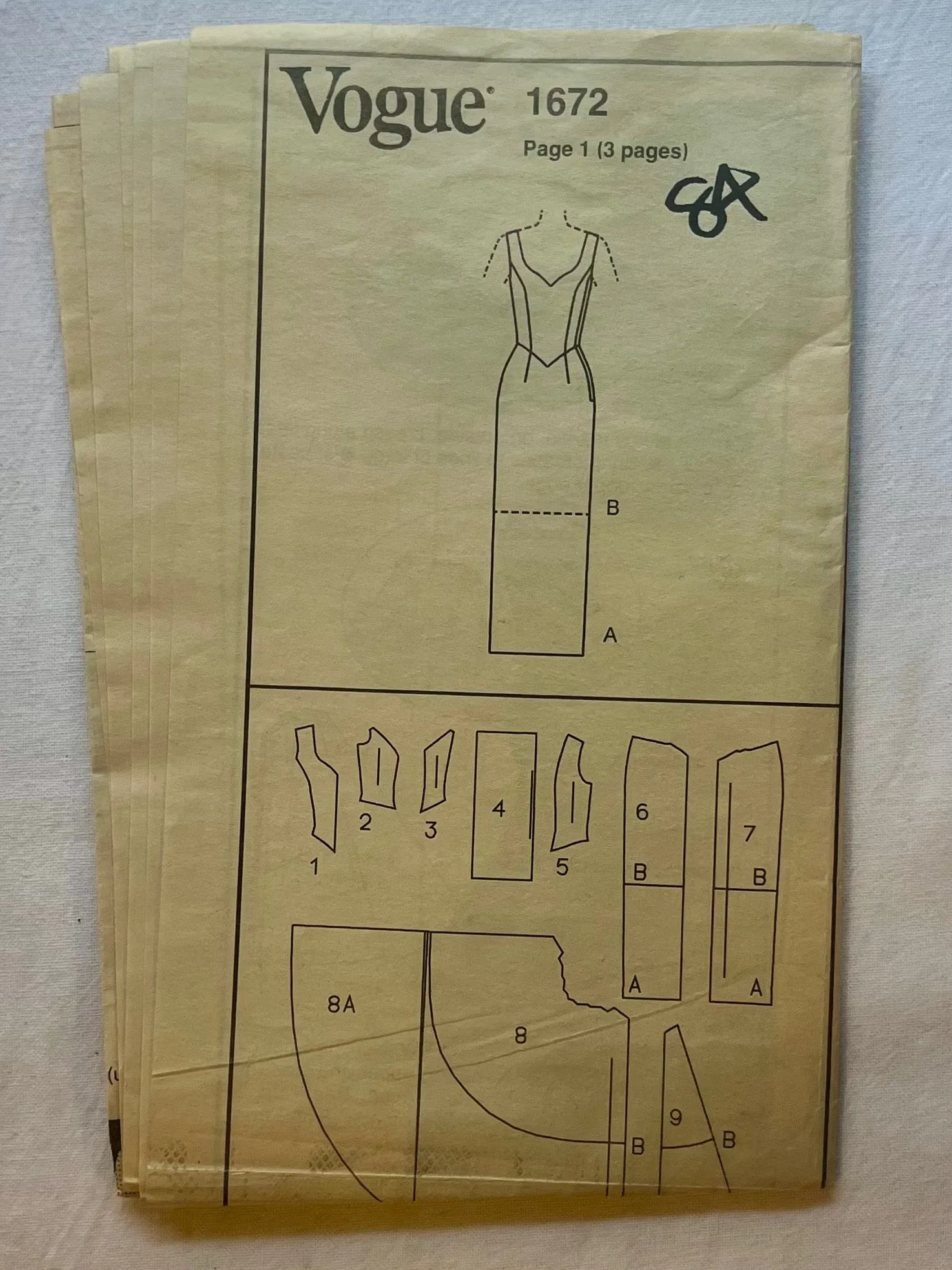 Vogue Bellville Sassoon 1672 CUT Misses Dress Size 12