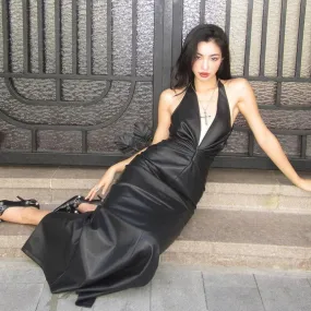 Vvsha Camden Faux Leather Maxi Dress