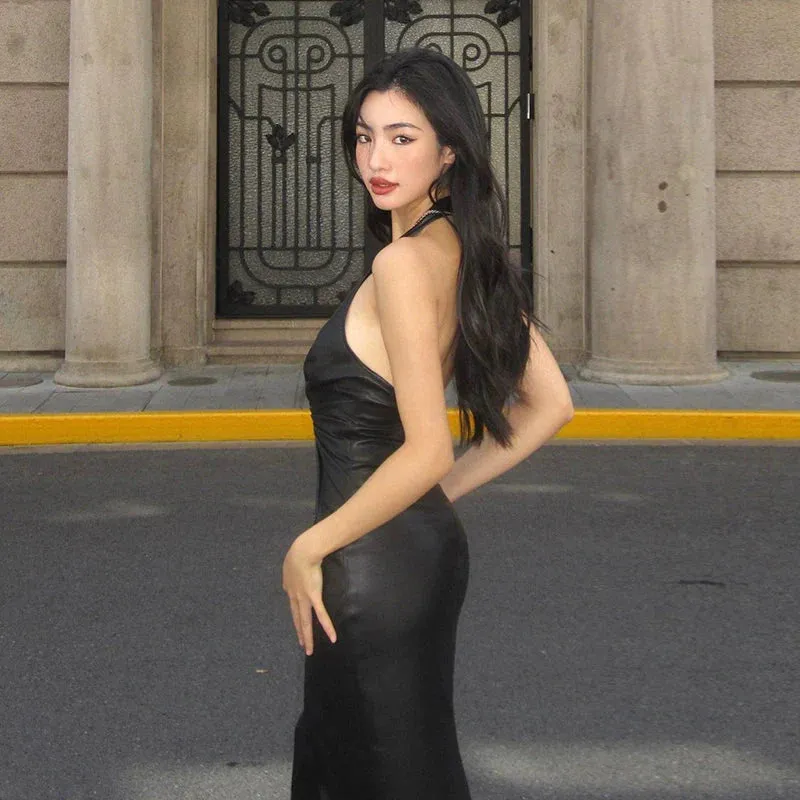Vvsha Camden Faux Leather Maxi Dress