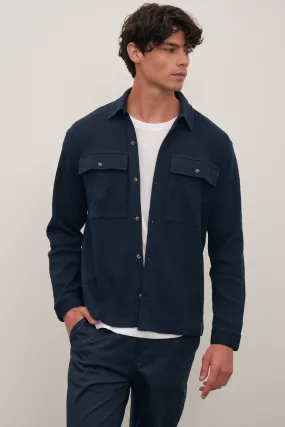 Waffle Cotton Shirt Jacket