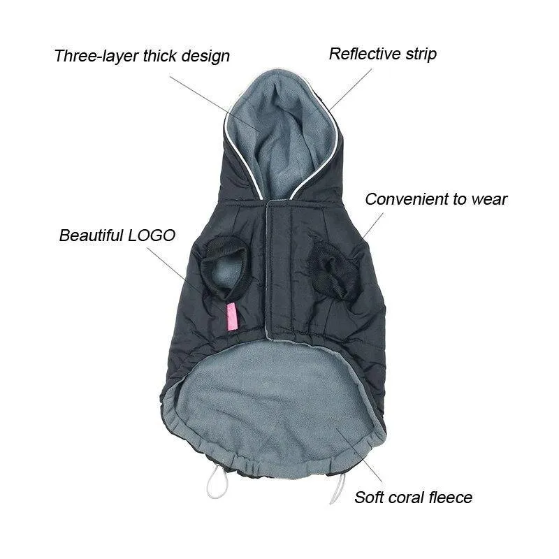Waterproof Dog Winter Fleece Jacket