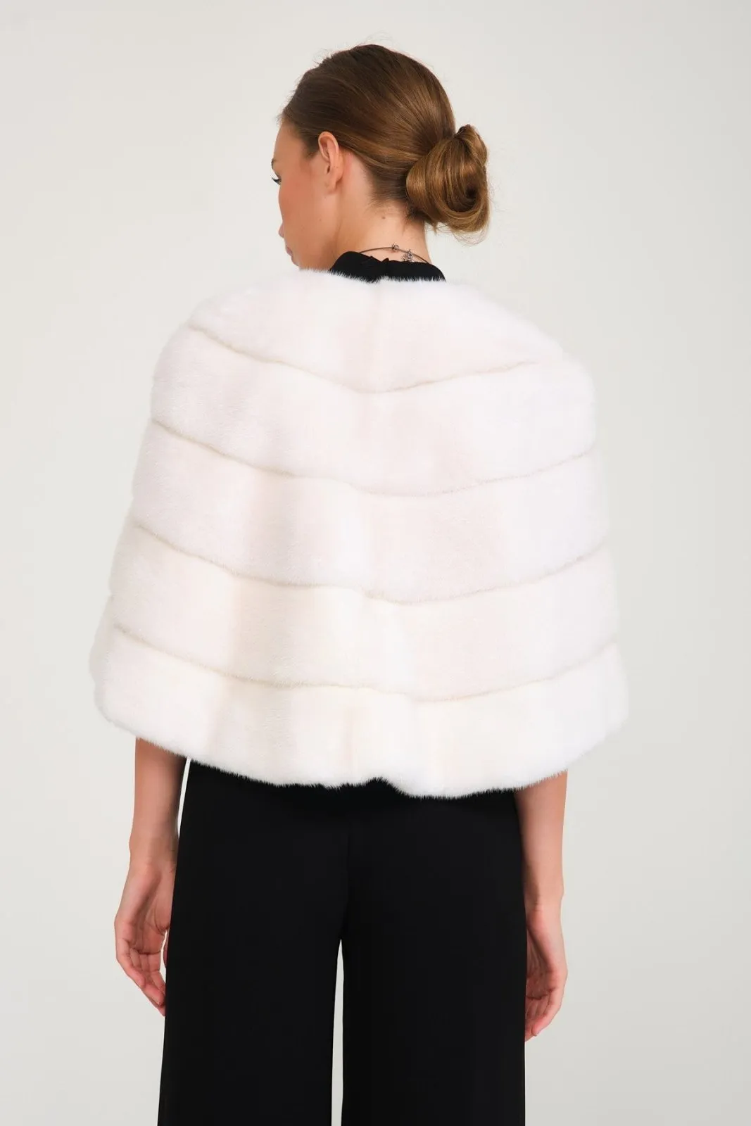 White Mink Fur Cape
