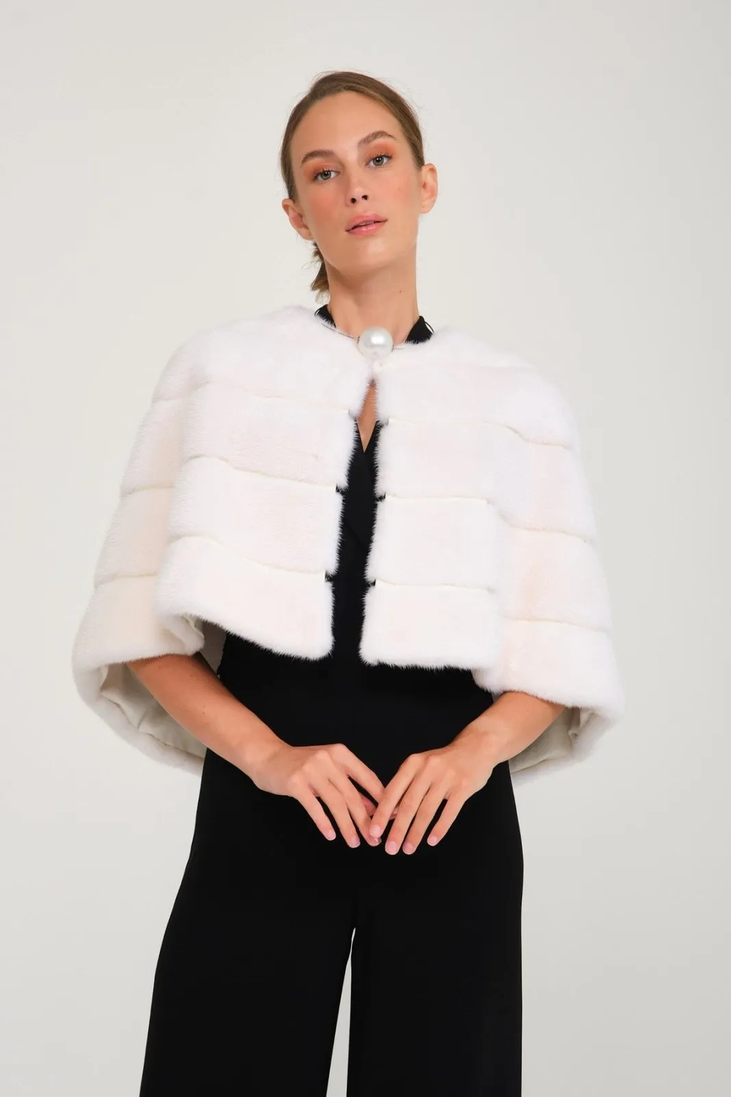 White Mink Fur Cape