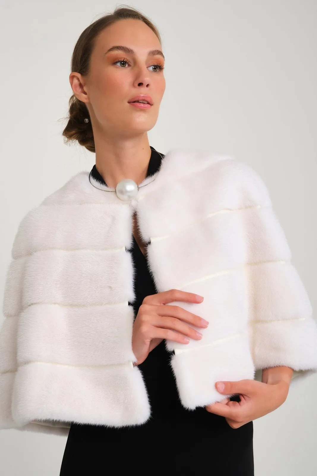White Mink Fur Cape
