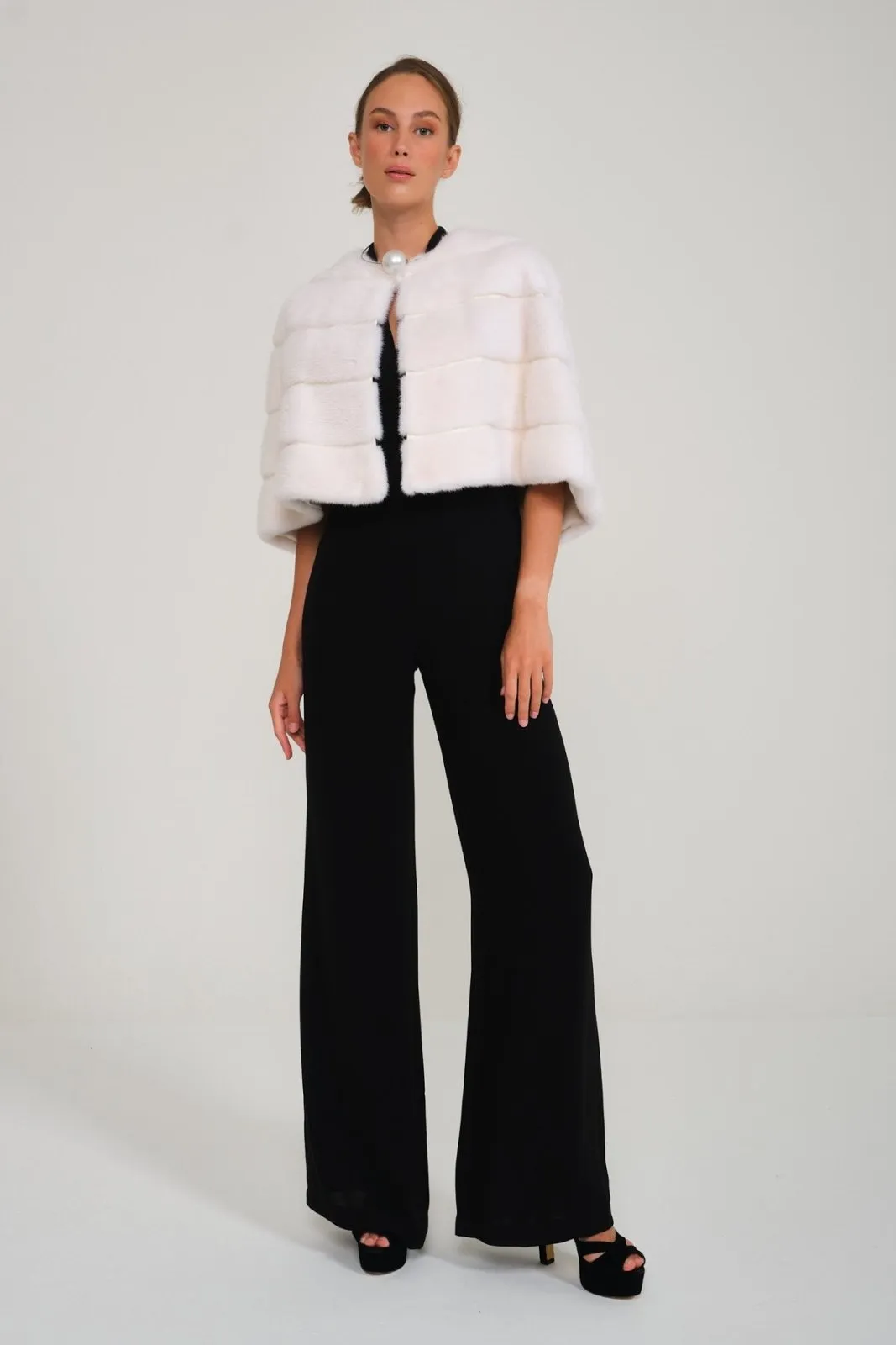 White Mink Fur Cape