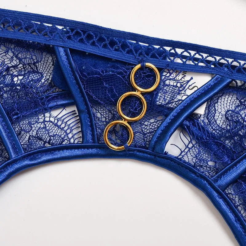 Women's Underwear Gathered Three-Piece Suit With Steel