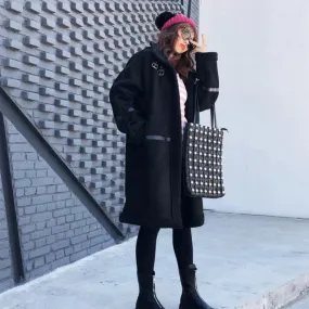 Women's Winter Warm Faux Sheepskin Long Coat With Faux Fur