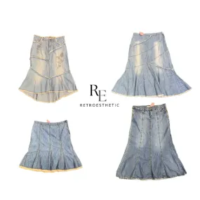 Y2k Denim Maxi Skirts (SR-095)