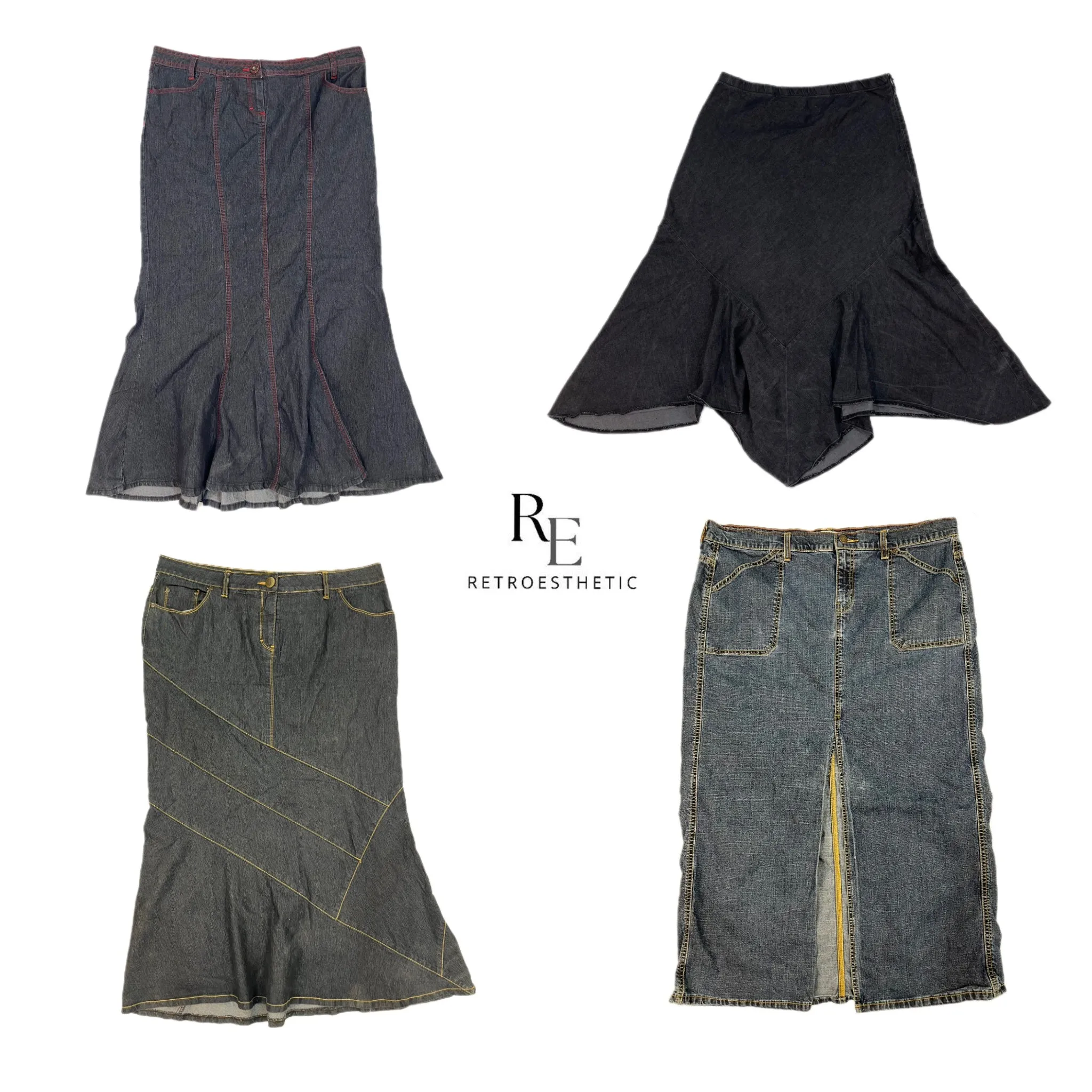 Y2K Denim Maxi Skirts (SR-586)
