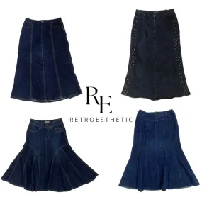Y2K Maxi Floral Denim Skirts (SR-552)