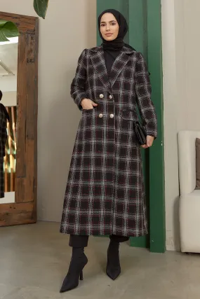 ZRF Women Plaid Coat - Black - Fleet